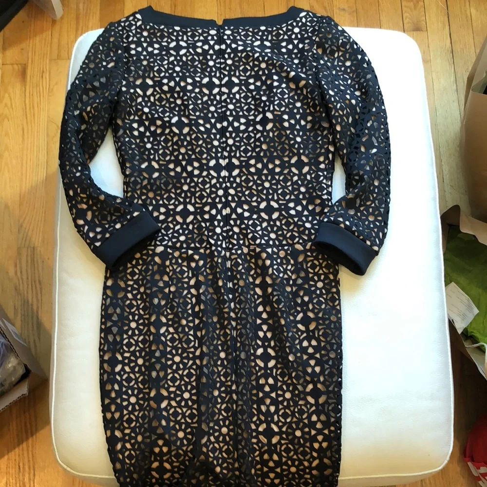 Tadashi Shoji black/tan midi dress - Picture 9 of 9